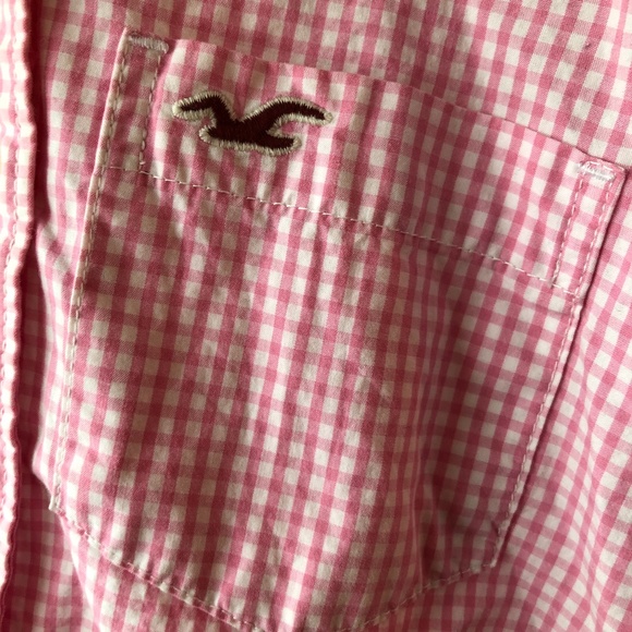 Hollister Pink Checkered Button Down - Picture 3 of 5